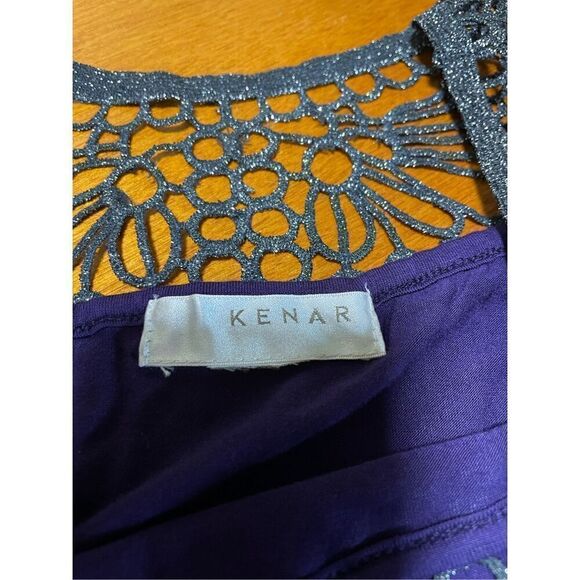 Purple with Black Sparkly Crochet Tank size L - Picture 5 of 8